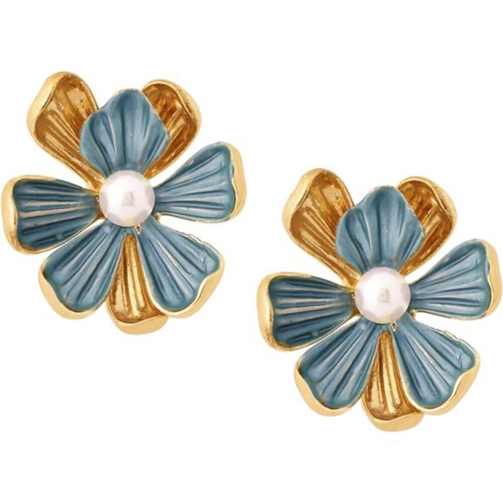 Dainty Floral Stud Earrings | Elegant Flower Pendant Studs